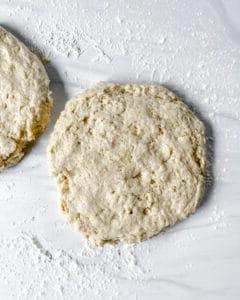 process of vanilla scone dough 