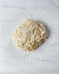 process of vanilla scone dough 