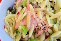 Zesty Salmon Caper Orzo Salad