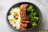 Seared Flat Iron Steak with Lemon-Soy Glaze and Crispy Garlic