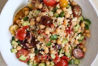 Bright Feta and Chickpea Pearl Couscous Salad