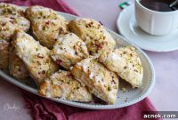 Rosewater Glazed Pistachio Scones