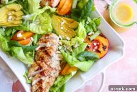 Summery Grilled Peach Avocado Chicken Salad