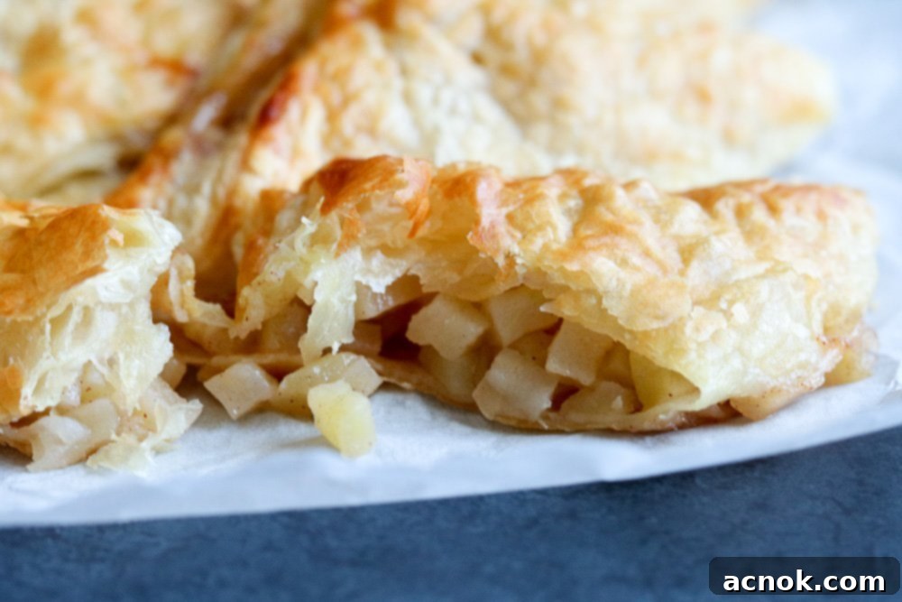 puff pastry with cooked apples