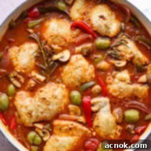 Easy boneless chicken cacciatore ready to be served
