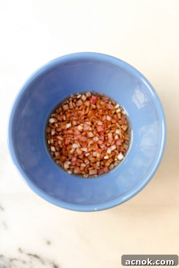 shallots macerating in vinegar