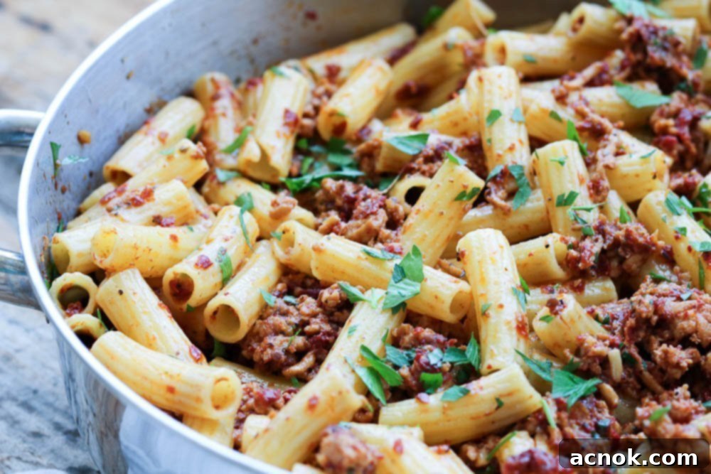 close up of pasta in pan