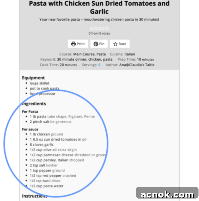 Recipe card showing shopping list adjustment