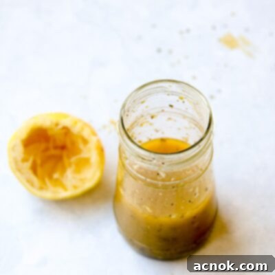 Small jar of homemade oregano vinaigrette