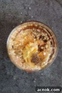 All vinaigrette ingredients in a bowl before mixing