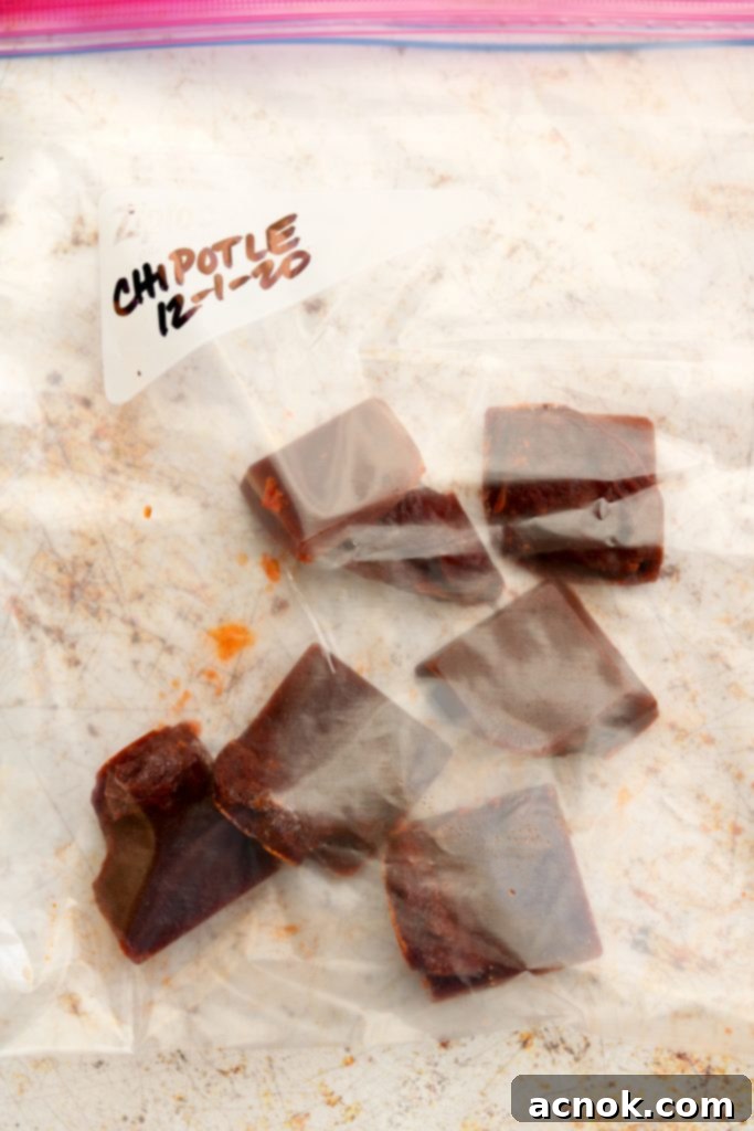 chipotle chiles froze in bag