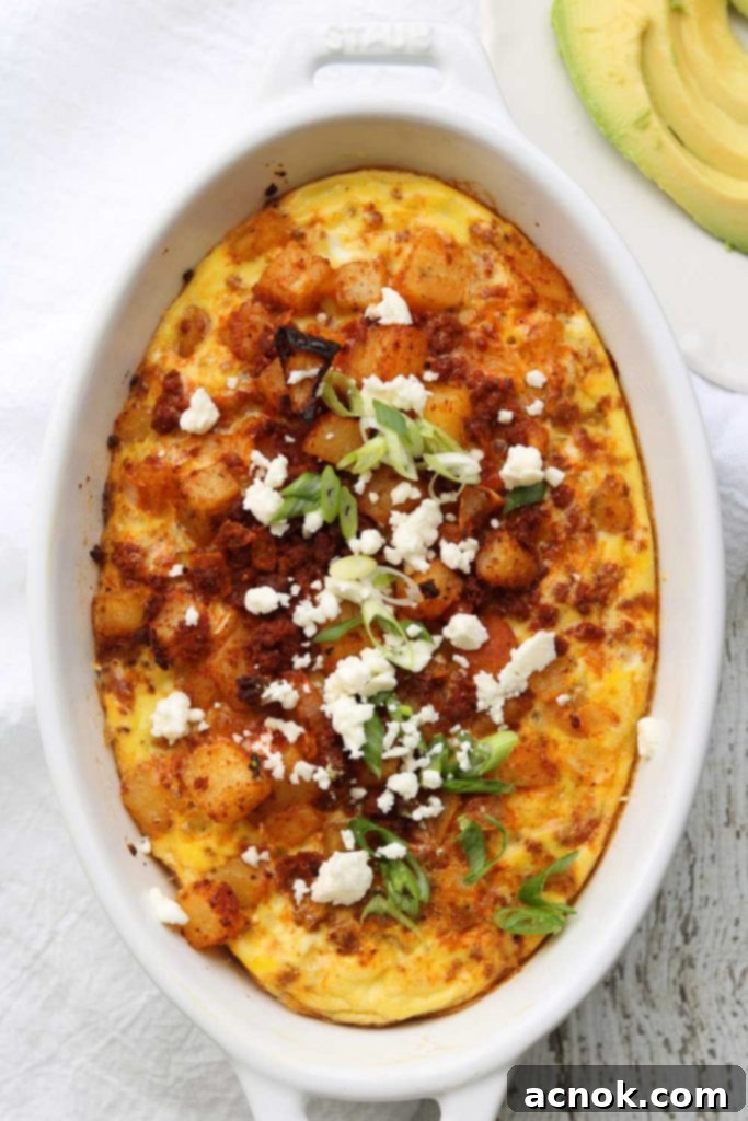 Baked Mexican Chorizo and Eggs horizontal