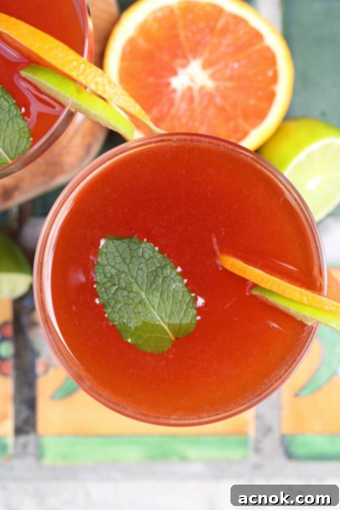top view of the Pomerita with orange and lime
