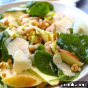 apple spinach white bean salad