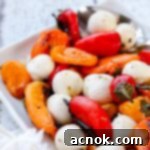 grilled baby peppers and mozzarella