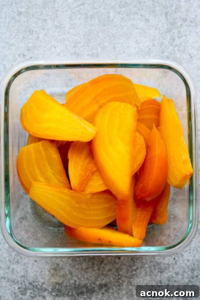 sliced roasted beets