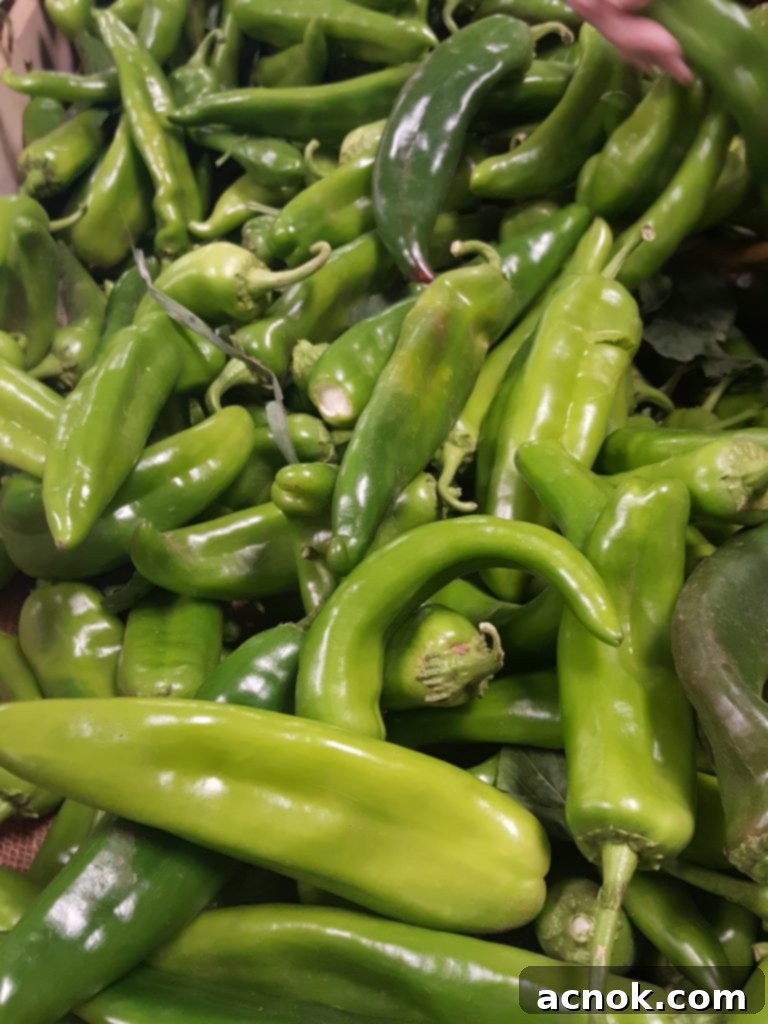 hatch chiles in bin
