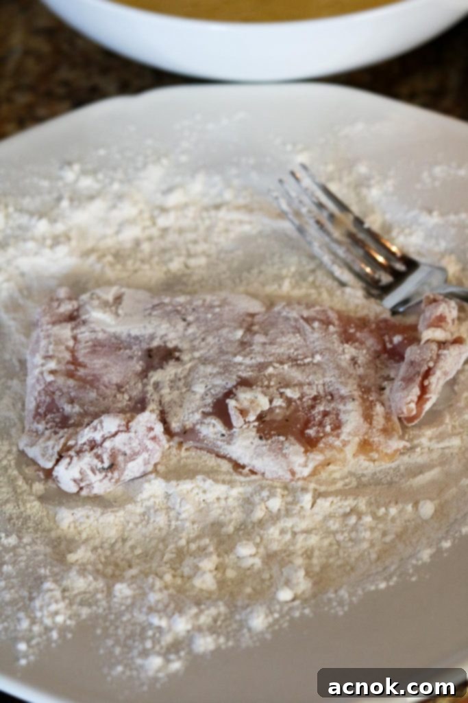 chicken dredged in flour