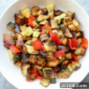 square crop of balsamic roasted vegetables