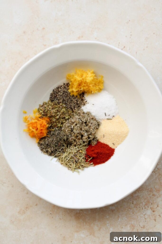 spices in bowl for citrus herb blend