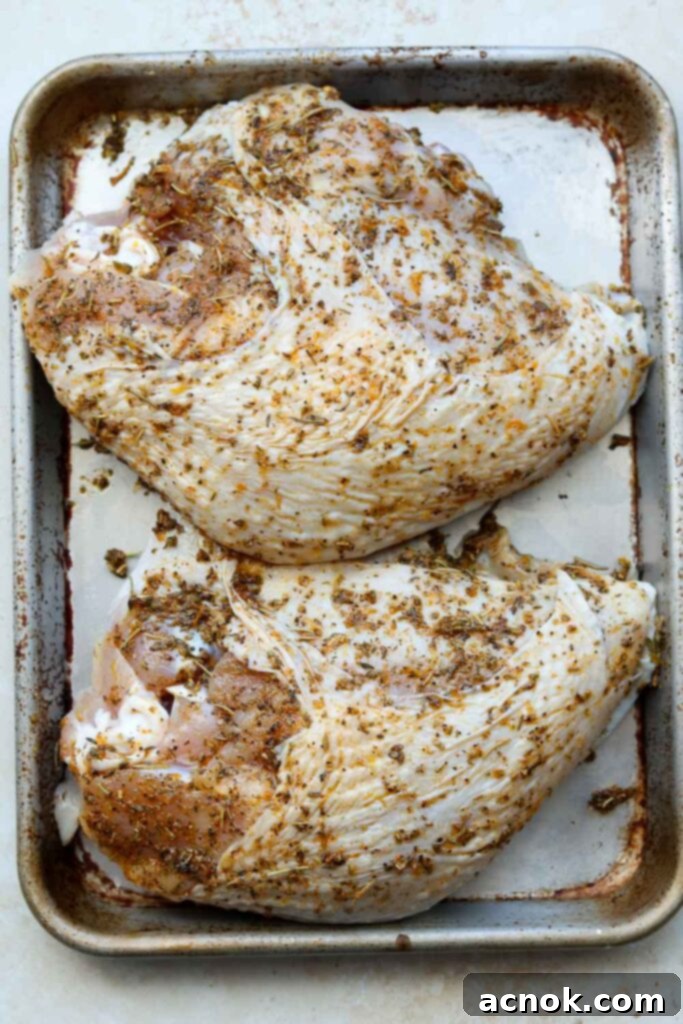 turkey breasts covered in citrus herb blend