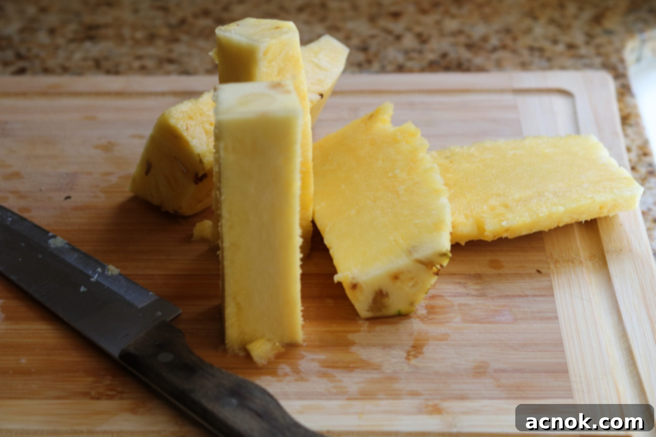 Pineapple cut into wedges