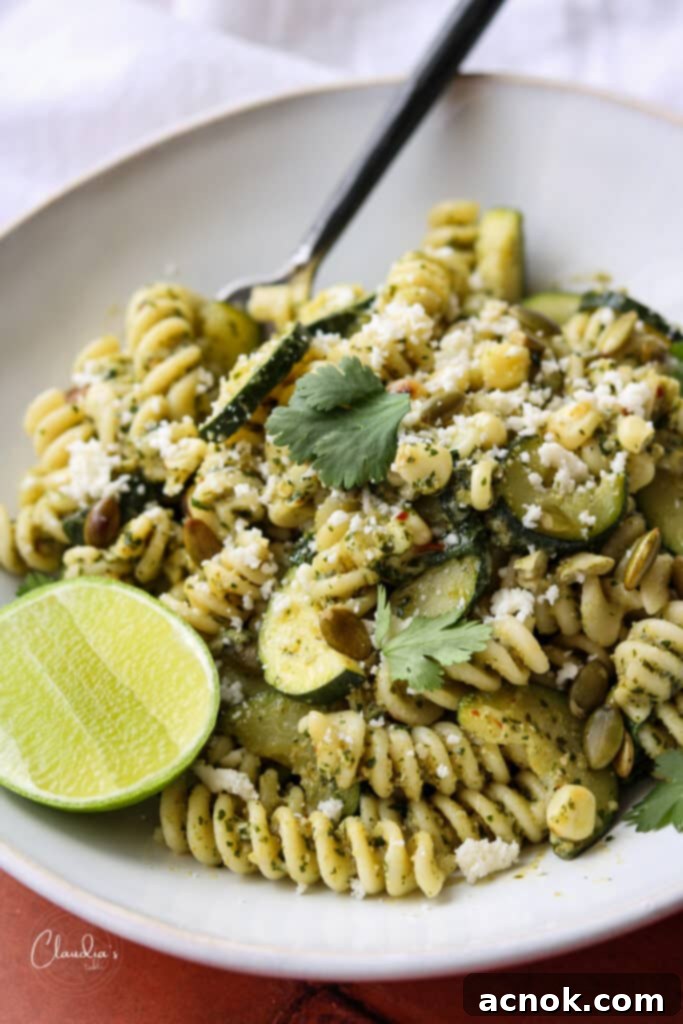 white bowl with lime and cilantro pesto