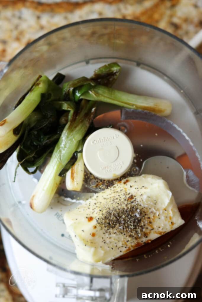 ingredients for compound butter in food processor bowl