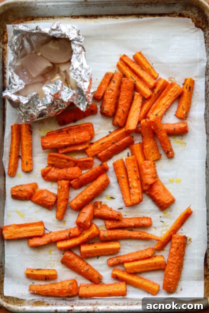 cooked carrots and shallots