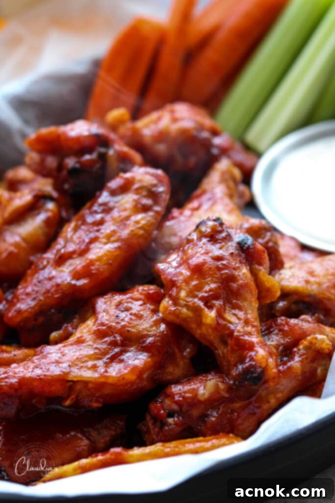 close up of baked beer bbq chicken wings
