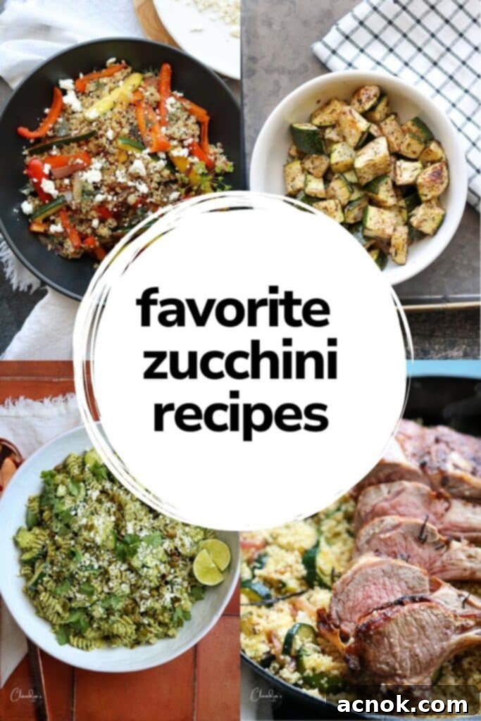 collage of favorite zucchini recipes