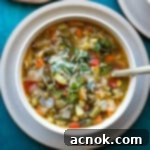 10 vegetable soup in bowl