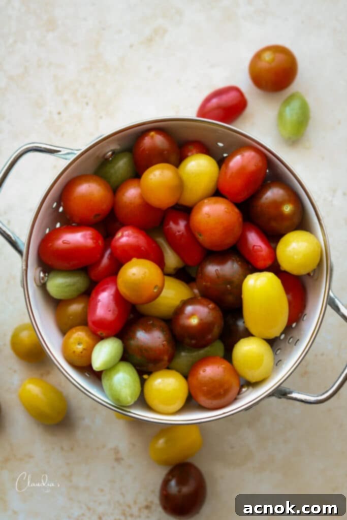 multi colored baby tomatoes in bowl