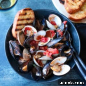 mussels and clams in tomato broth