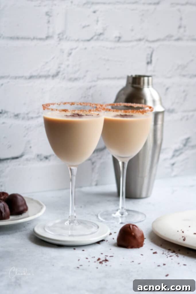 Irish cream and vodka martini