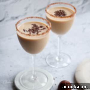 Irish creme and vodka martini cocktail