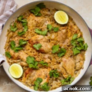 square image of easy salsa verde chicken and rice