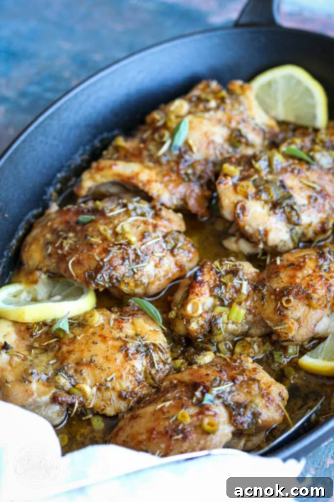 baked chicken with herbs, lemon, olive oil and garlic