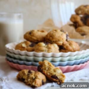 chocolate macadamia nut cookies close up on plates