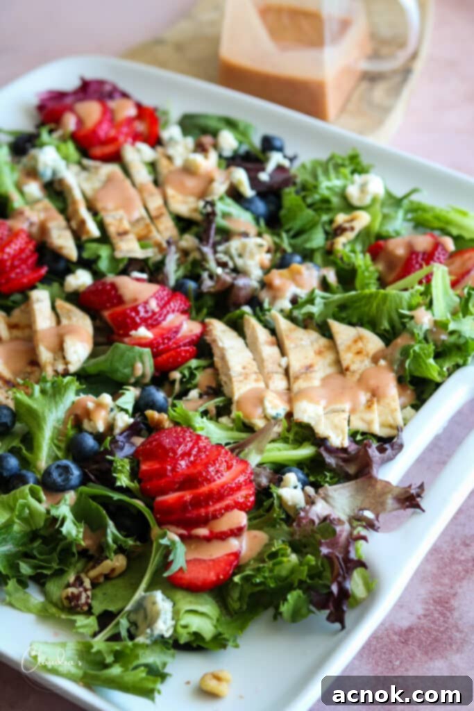 summer berry salad with creamy berry vinaigrette