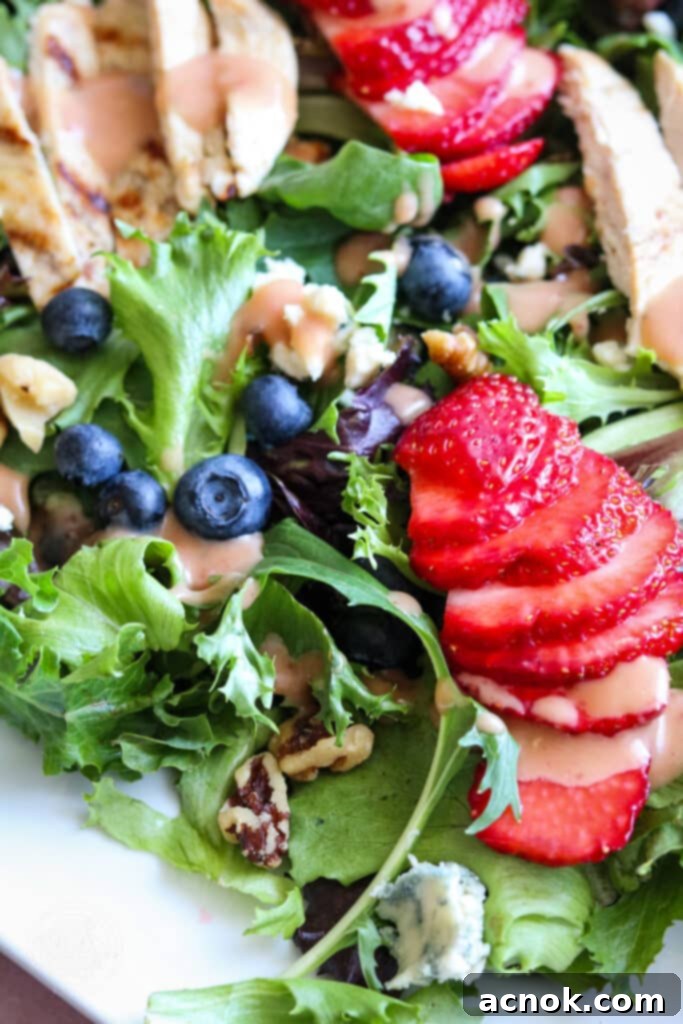 close up of summer berry salad