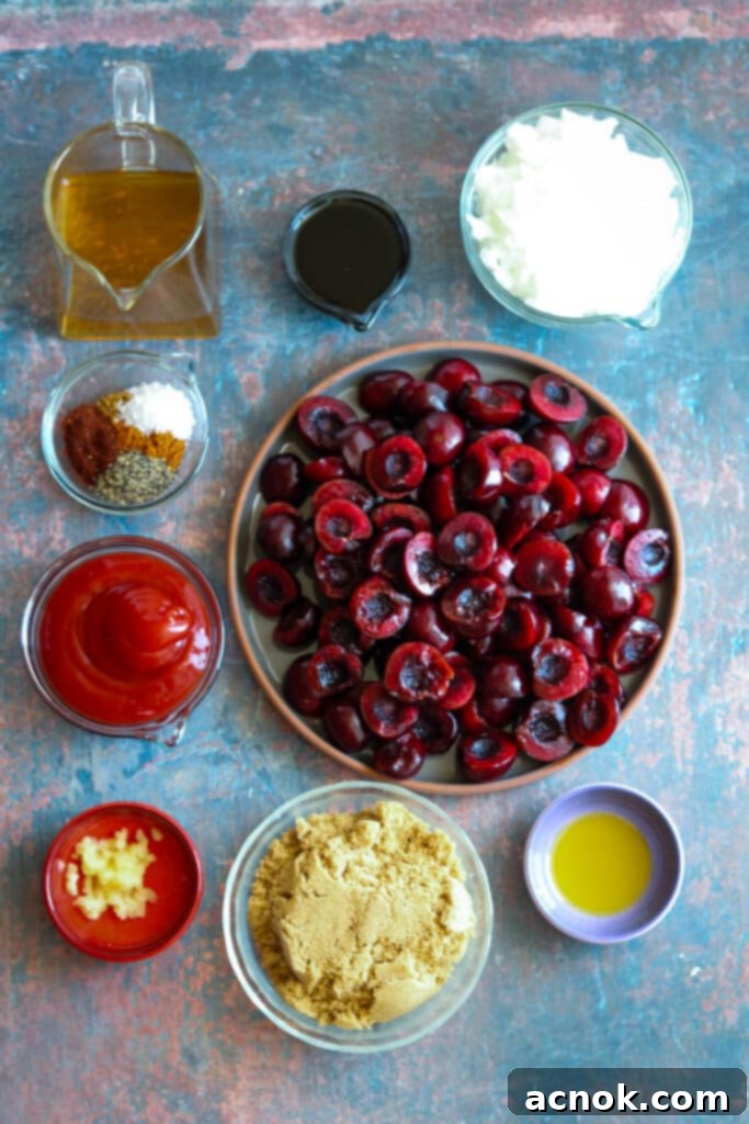 ingredients for the cherry barbecue sauce 