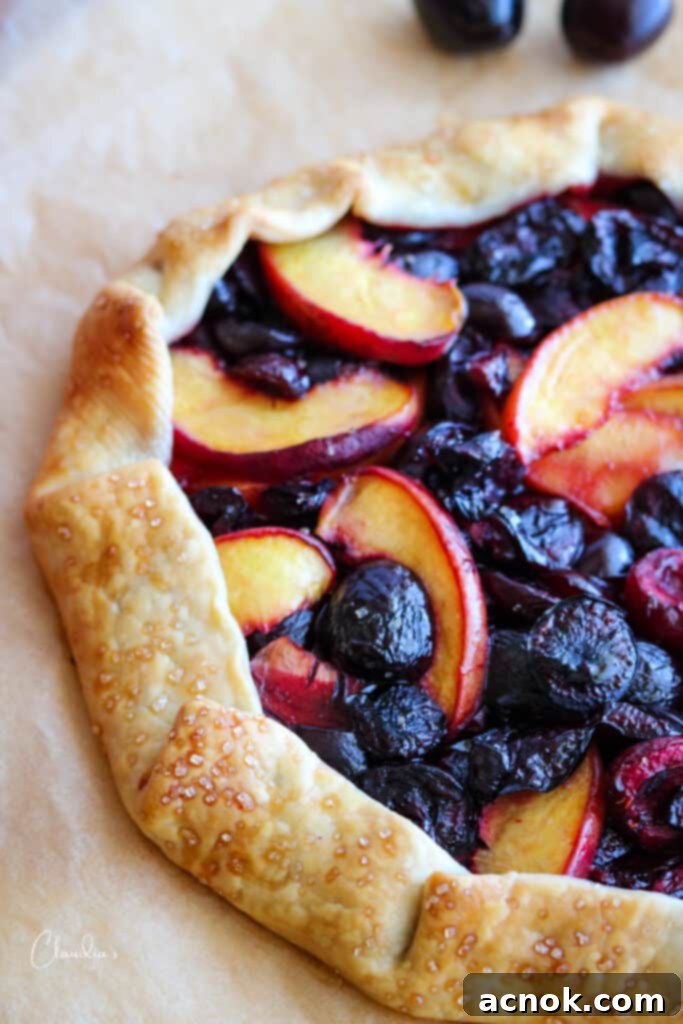cherry galette close up view 
