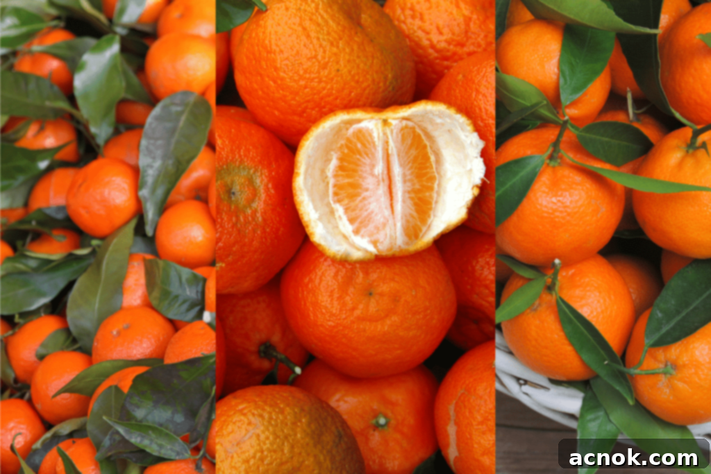 various types of mandarin oranges, including tangerines and clementines