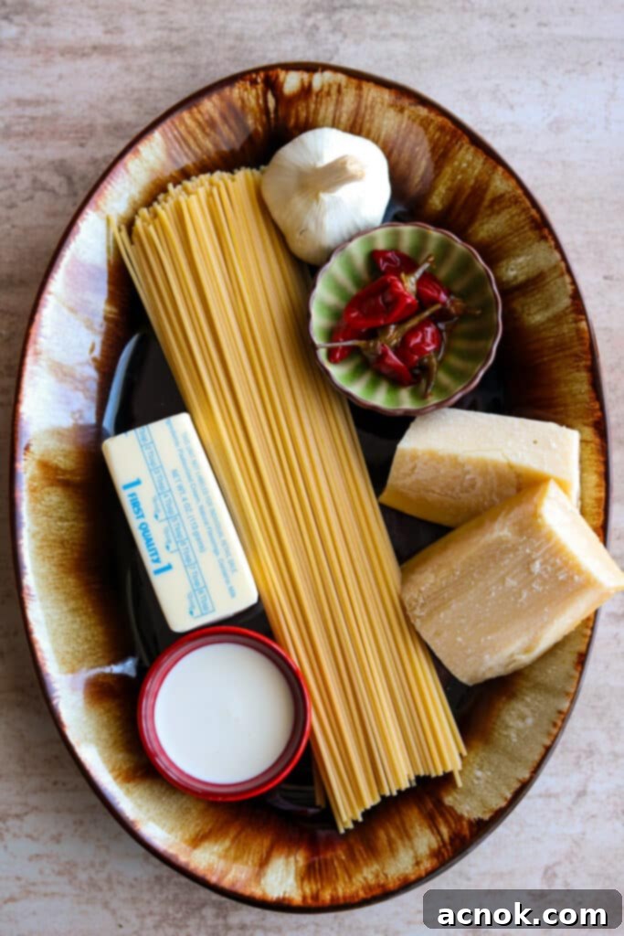 ingredients for creamy Calabrian chili pasta 