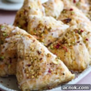 Platter of scones with rosewater glaze