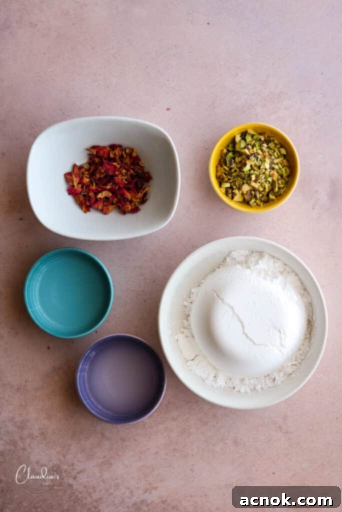 Rosewater glaze ingredients