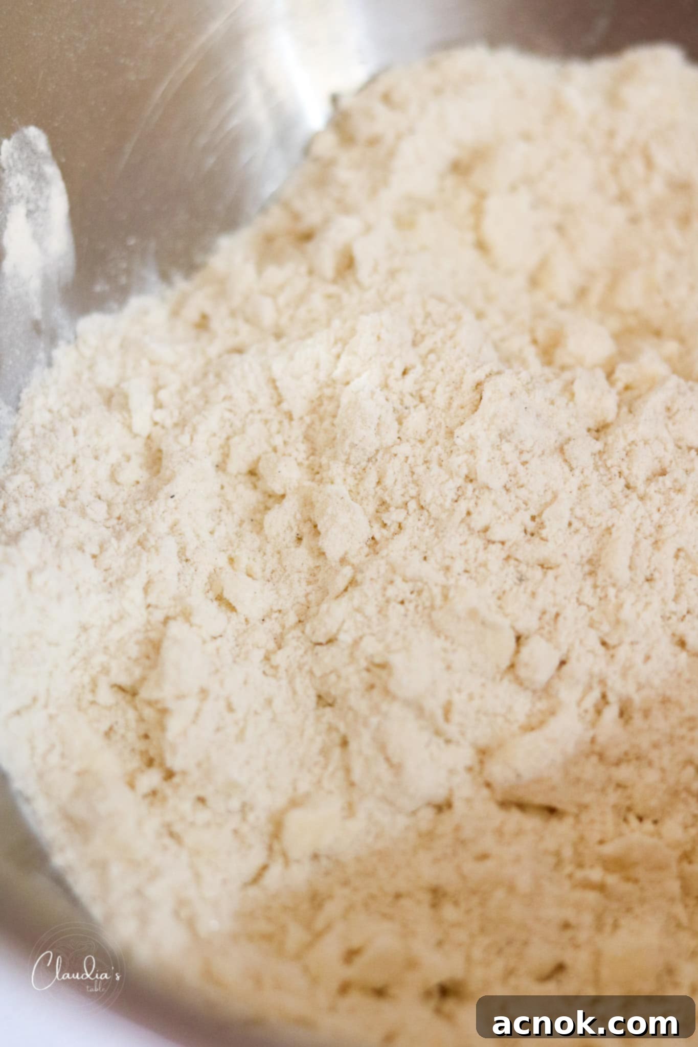 Butter cut into flour mixture