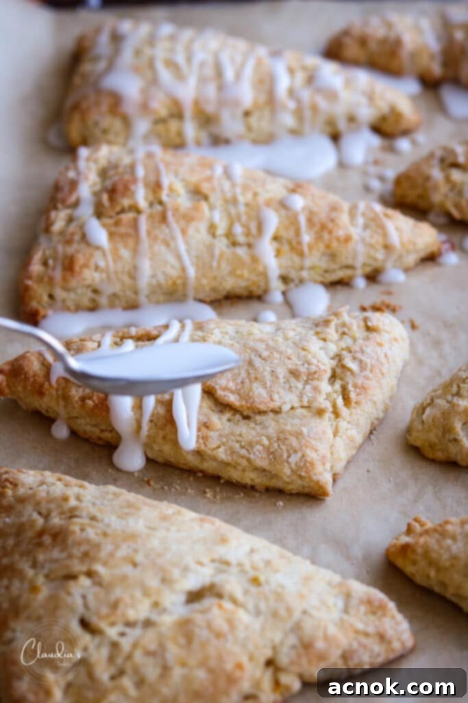 Continuing to glaze all scones
