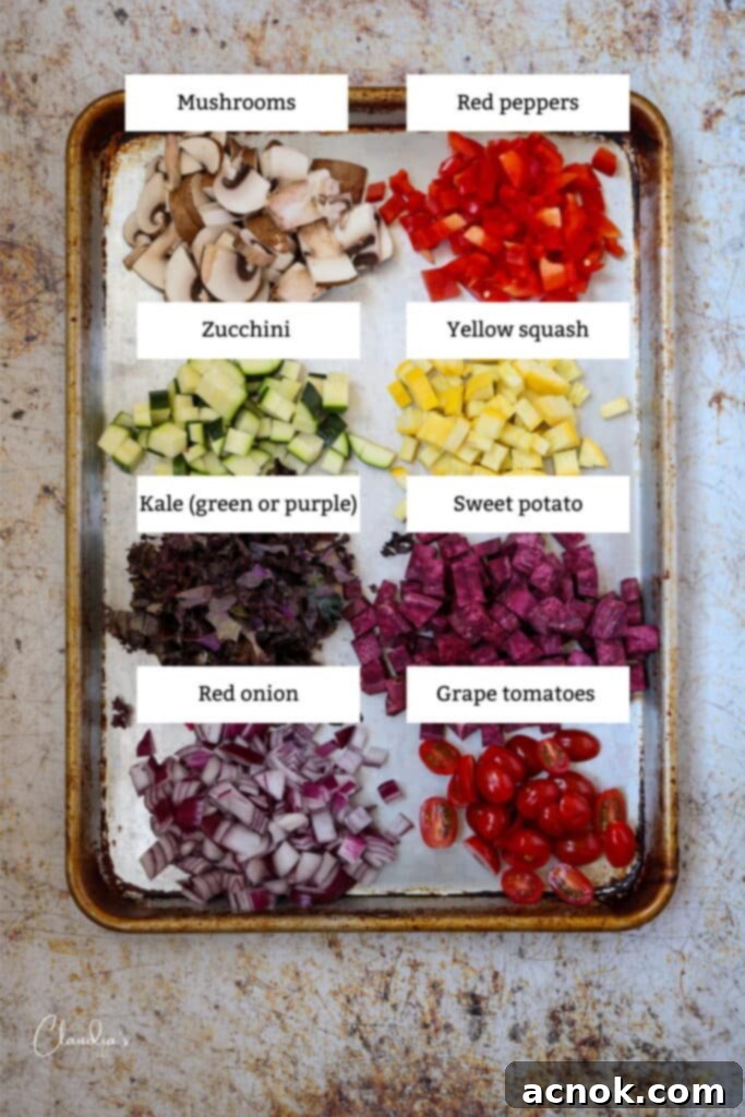 Ingredients for Vegetable hash with sweet potatoes